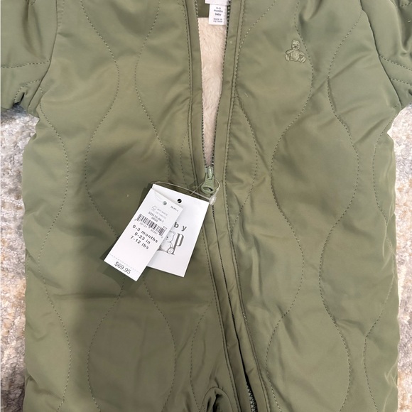 GAP Olive Quilted Baby Snowsuit - Picture 3 of 4
